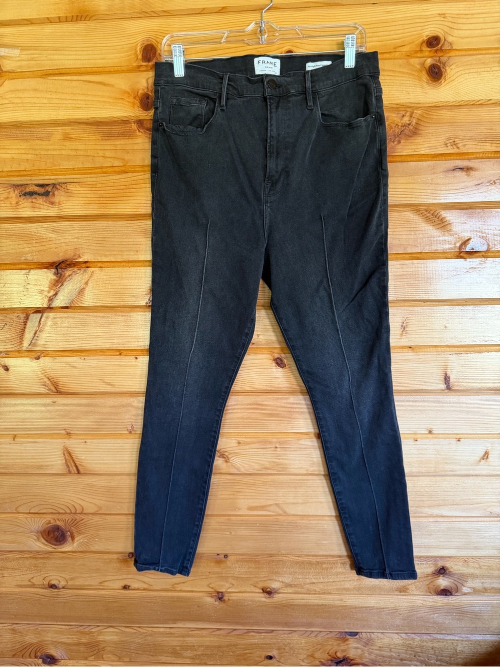 Frame Denim Women’s Ali High Rise Cigarette Black Skinny Jeans Size 33